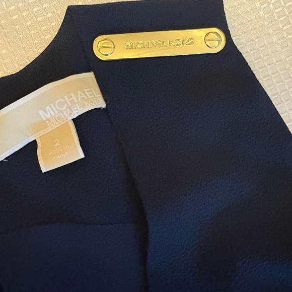 Michael Michael Kors Navy Sleeveless Belted Wide-Leg Jumpsuit Women’s Size 2 - Picture 6 of 12